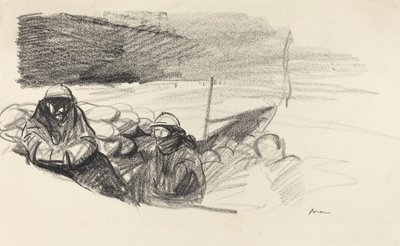Deux soldats dans une tranchée, vers 1914-1919 - Jean Louis Forain