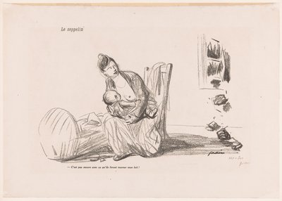 Femme allaitant pendant que les vitres éclatent - Jean Louis Forain