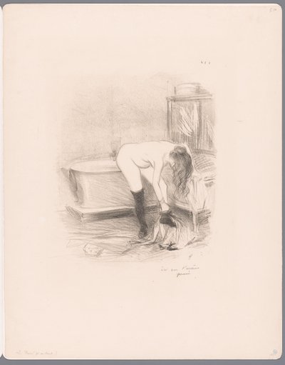 Femme se déshabillant dans la salle de bain - Jean Louis Forain