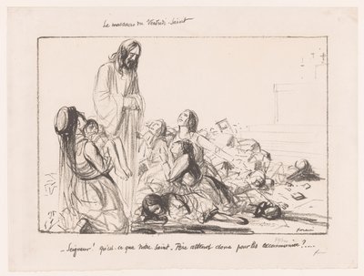 Femmes dans une église bombardée accusant le Christ (Le massacre du Vendredi-Saint) - Jean Louis Forain