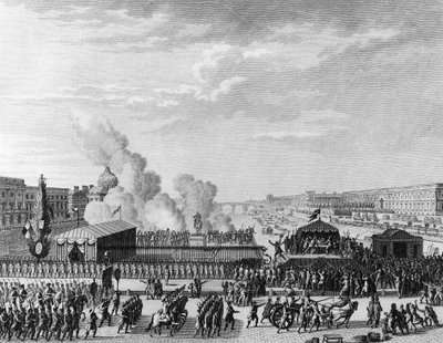 Révolution française : Volontaires au Pont Neuf à Paris, le 22 juillet - Jean Louis II (after) Prieur