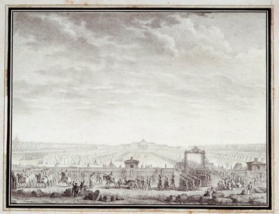 Révolution française : Les troupes du Champ-de-Mars partant pour la Place Louis XV : 12 juillet 1789 - Jean Louis the Younger Prieur