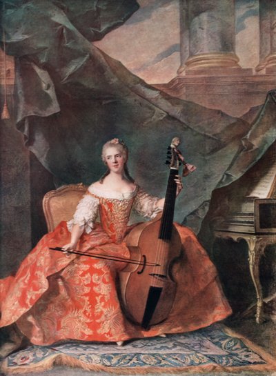Madame Henriette de France en costume de cour jouant de la viole de gambe, 1754 - Jean Marc Nattier