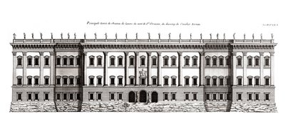 Le Louvre à Paris, projet de Gian Lorenzo Bernini : élévation de la façade principale côté Saint-Germain-l
