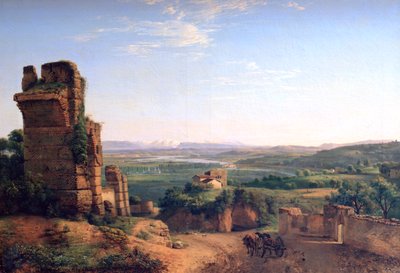 Aqueducs romains vus sur les pentes de Saint Just, vers 1790-1853 - Jean Michel Grobon