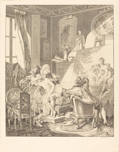 Le modèle honnête - Jean Michel Moreau after Pierre Antoine Baudouin