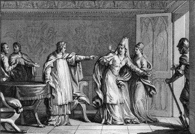 Louis V le Fainéant (966-987), roi des Francs, expulse sa mère, la reine Emma d