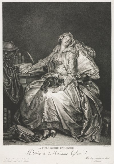 Madame Greuze endormie, 1776 - Jean Michel the Younger Moreau