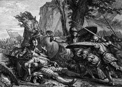 Roland mort lors de la bataille de Roncevaux entre l