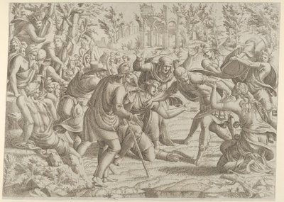 Le traître Sinon amené dans le camp de Trajan par les bergers, 1535-55 - Jean Mignon