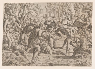 Le traître Sinon amené dans le camp des Troyens par les bergers - Jean Mignon