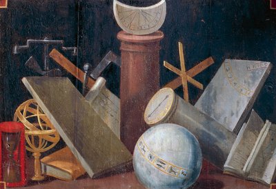 Instruments scientifiques et astronomiques, ca 1620, peinture sur panneau par Jean Mosnier (1600-1656). Château de Beauregard, Loir-et-Cher, France. - Jean Monier or Mosnier