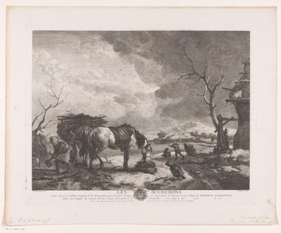 Bûcherons dans un paysage d