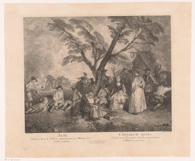 Voyageurs reposant à une halte - Jean Moyreau