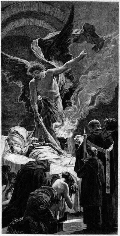 La transfiguration de Sainte Geneviève. Gravure d