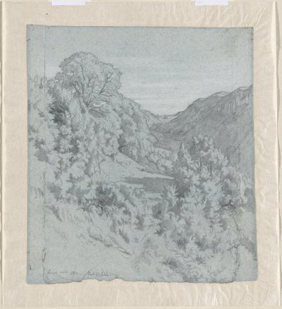 Arbres ensoleillés dans une vallée près de Lacoux - Jean Paul Flandrin