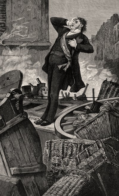 Mort de Baudin - illustration de Histoire d’un crime, 19e siècle - Jean Paul Laurens