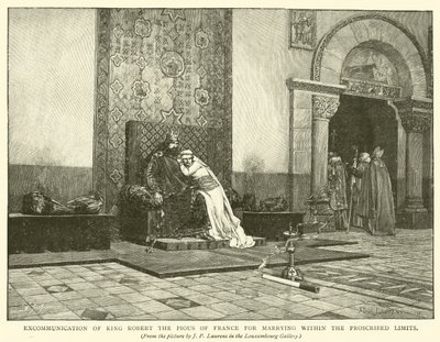 Excommunication du roi Robert le Pieux de France pour mariage dans les limites proscrites - Jean Paul Laurens