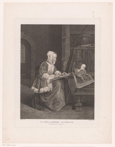 Intérieur avec femme dessinant - Jean Pelletier