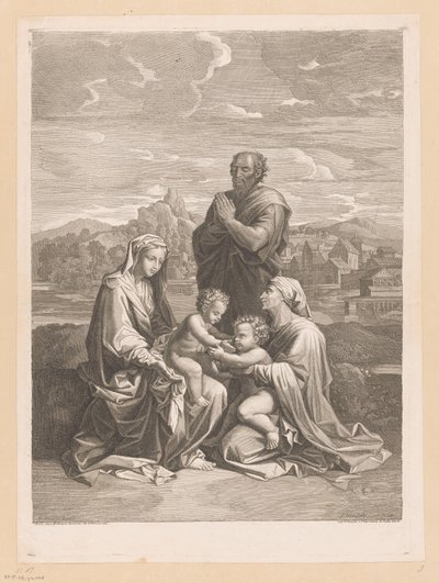 Sainte Famille avec Élisabeth et Jean-Baptiste - Jean Pesne