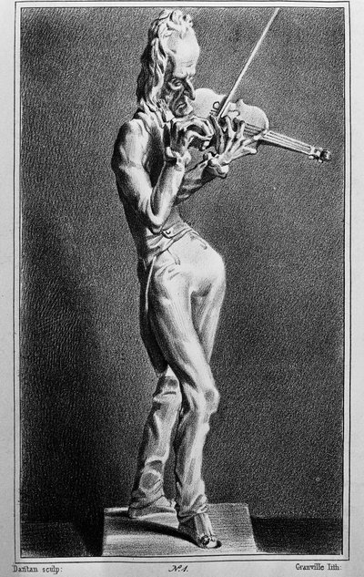 Niccolo Paganini (1782-1840), violoniste et compositeur italien. Caricature d