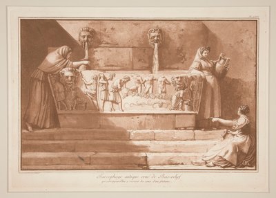 Sarcophage antique avec bas-relief - Jean Pierre Laurent Houel