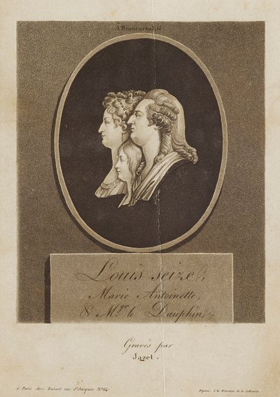 Louis Seize, Marie Antoinette, and Mgr. le Dauphin - Jean Pierre Marie Jazet