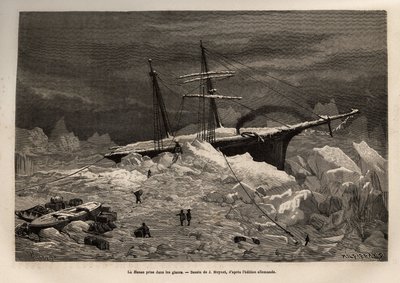 Le navire allemand La Hansa pris dans les glaces, l