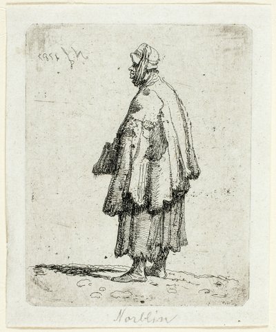 Femme mendiante - Jean Pierre Norblin de La Gourdaine