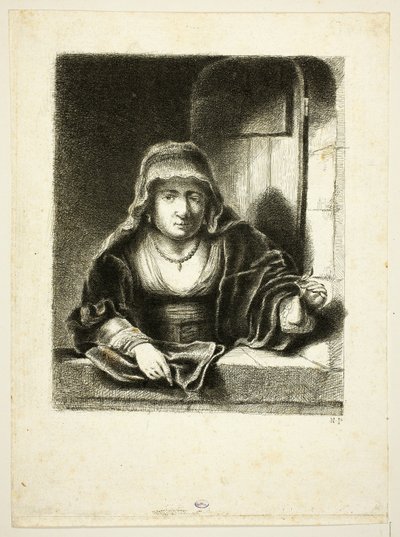 Femme à une fenêtre - Jean Pierre Norblin de La Gourdaine