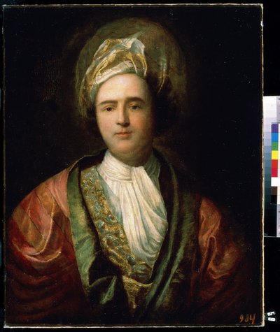 Portrait de comédien en costume de scène oriental - Jean Ranc