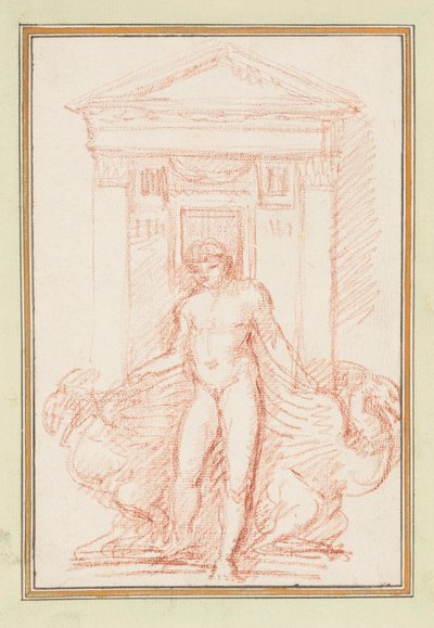 Porte avec figure nue et créatures ailées - Jean Robert Ango