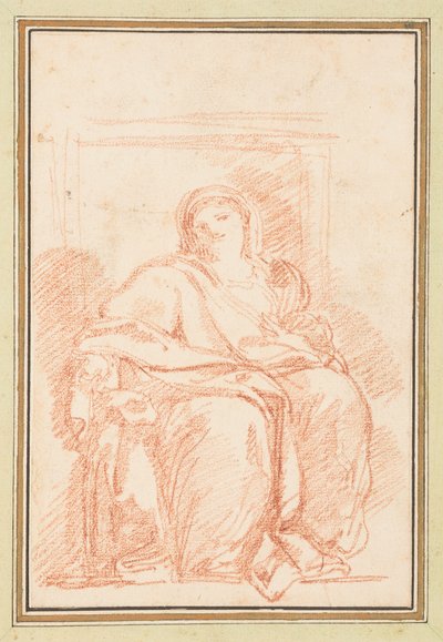 Figure féminine assise en robes - Jean Robert Ango
