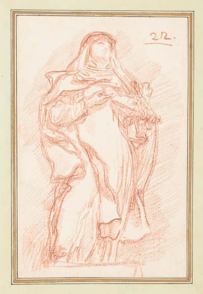 Femme debout en habit de nonne - Jean Robert Ango