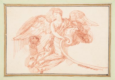 Figure féminine ailée avec rouleau décoratif - Jean Robert Ango