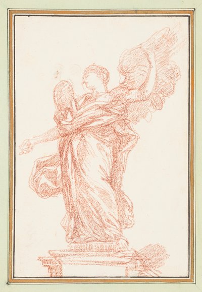 Figure ailée sur piédestal - Jean Robert Ango