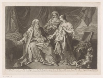 Sara présente Agar à Abraham - Jean Simon