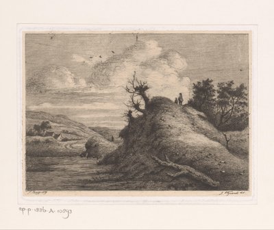 Promeneurs dans un paysage de dunes - Jean Théodore Joseph Linnig