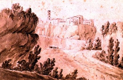 Vue de la ville de Bracciano, c.1810 - Jean Thomas Thibault