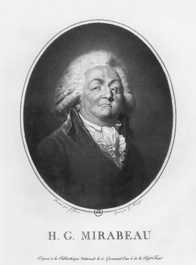 Honoré Gabriel Riqueti, comte de Mirabeau, gravé par Frantz Gabriel Fiesinger (1723-1807) 1797 - Jean Urbain Guerin