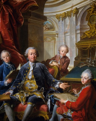 Monsieur Carre de Cande avec ses trois fils - Jean Valade