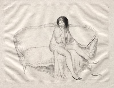 Femme nue assise sur un canapé - Jean Veber