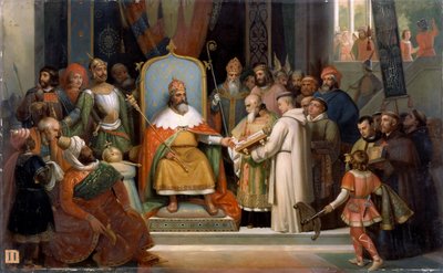 Charlemagne reçoit Alcuin, 780 - Jean Victor Schnetz