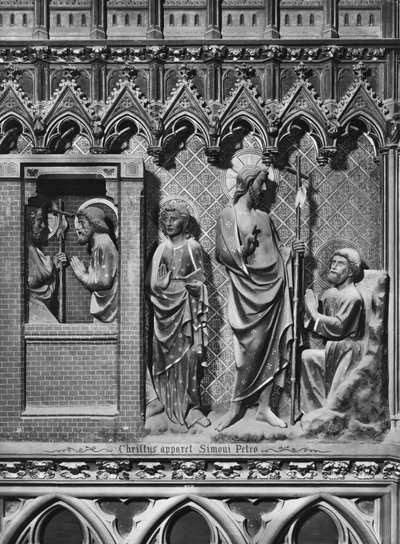 Cathédrale, intérieur, jubé, Jésus-Christ apparaissant à Saint Pierre, vers 1340-51 - Jean and Jean Le Boutellier Ravy