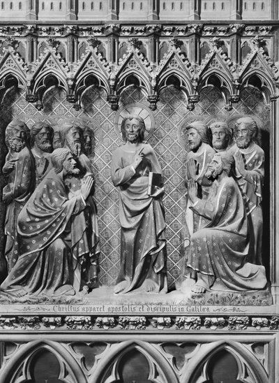 Cathédrale, intérieur, jubé, Jésus-Christ apparaissant aux apôtres et disciples en Galilée, vers 1340-51 - Jean and Jean Le Boutellier Ravy