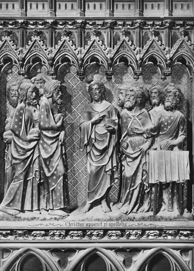 Cathédrale, intérieur, jubé, Jésus-Christ apparaissant aux apôtres, vers 1340-51 - Jean and Jean Le Boutellier Ravy