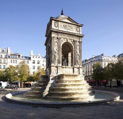 Vue de la Fontaine des Innocents, de style Renaissance, fontaine monumentale construite en 1549 sous le règne d