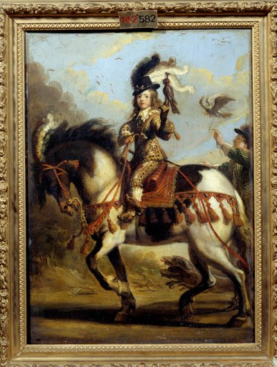 Portrait équestre du jeune Louis XIV (1638-1715) partant à la chasse - Jean de Saint Igny