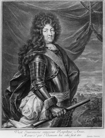 Portrait de Louis XIV (1638-1715) gravé par Gerard Edelinck (1640-1707) - Jean de la Haye