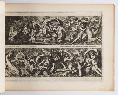 Planche de "Frises, feuillages ou tritons marins, à la romaine" - Jean le Pautre
